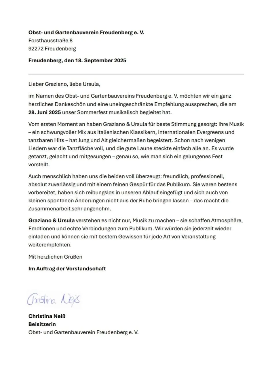 Referenz Obst & Gartenverein